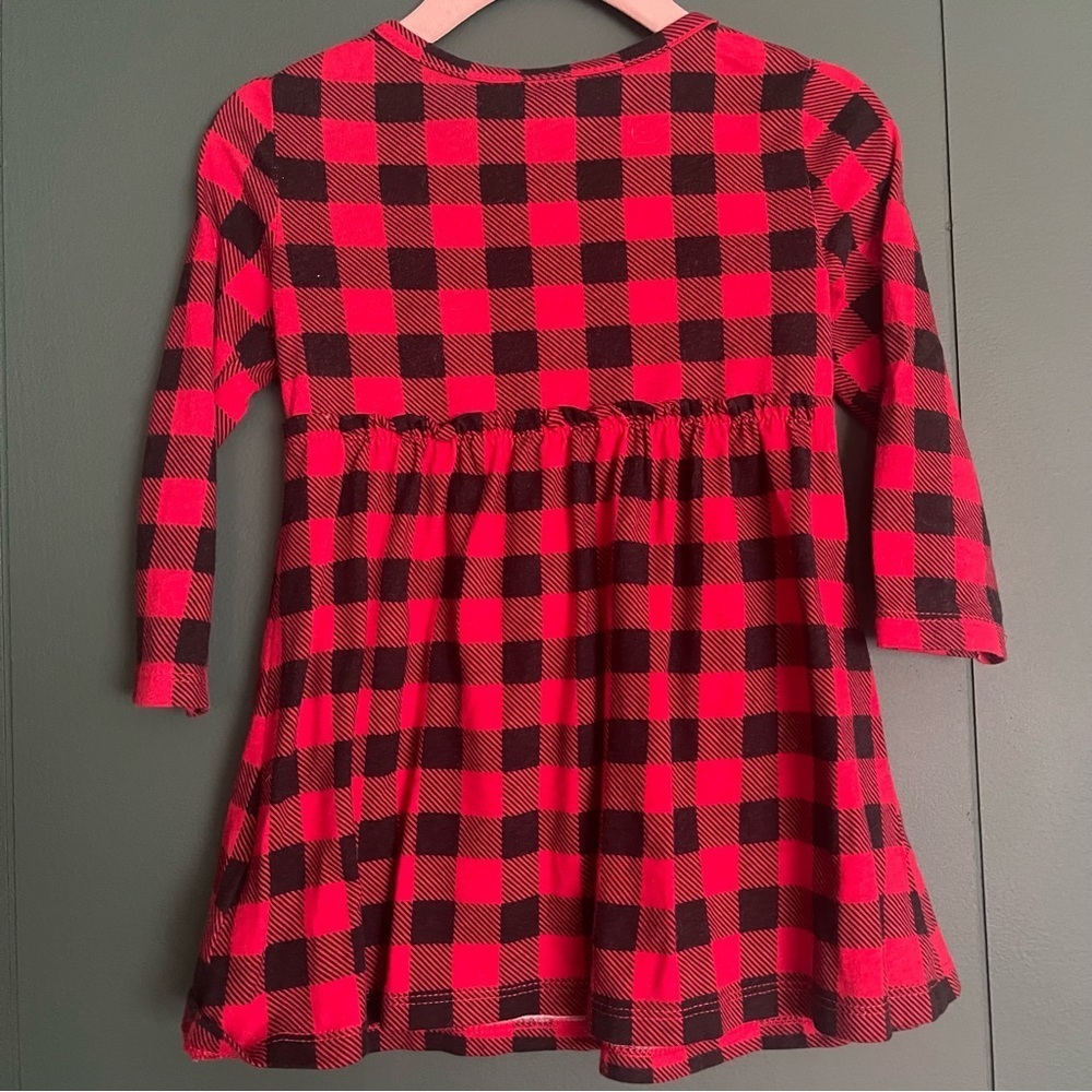 Old navy Red and Black Plaid Dress casual 12-18months